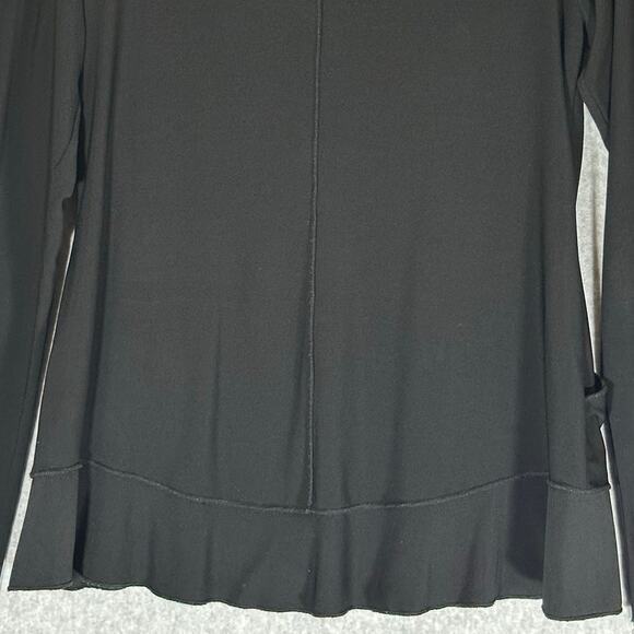 Sympli Black Full Zip Seamed Jacket Sz 6 Swing Asymmetric Hem Jersey Canada - Picture 13 of 13